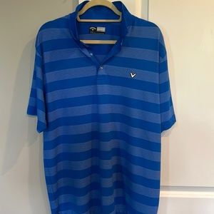 Men's Callaway Blue with white stripe polo